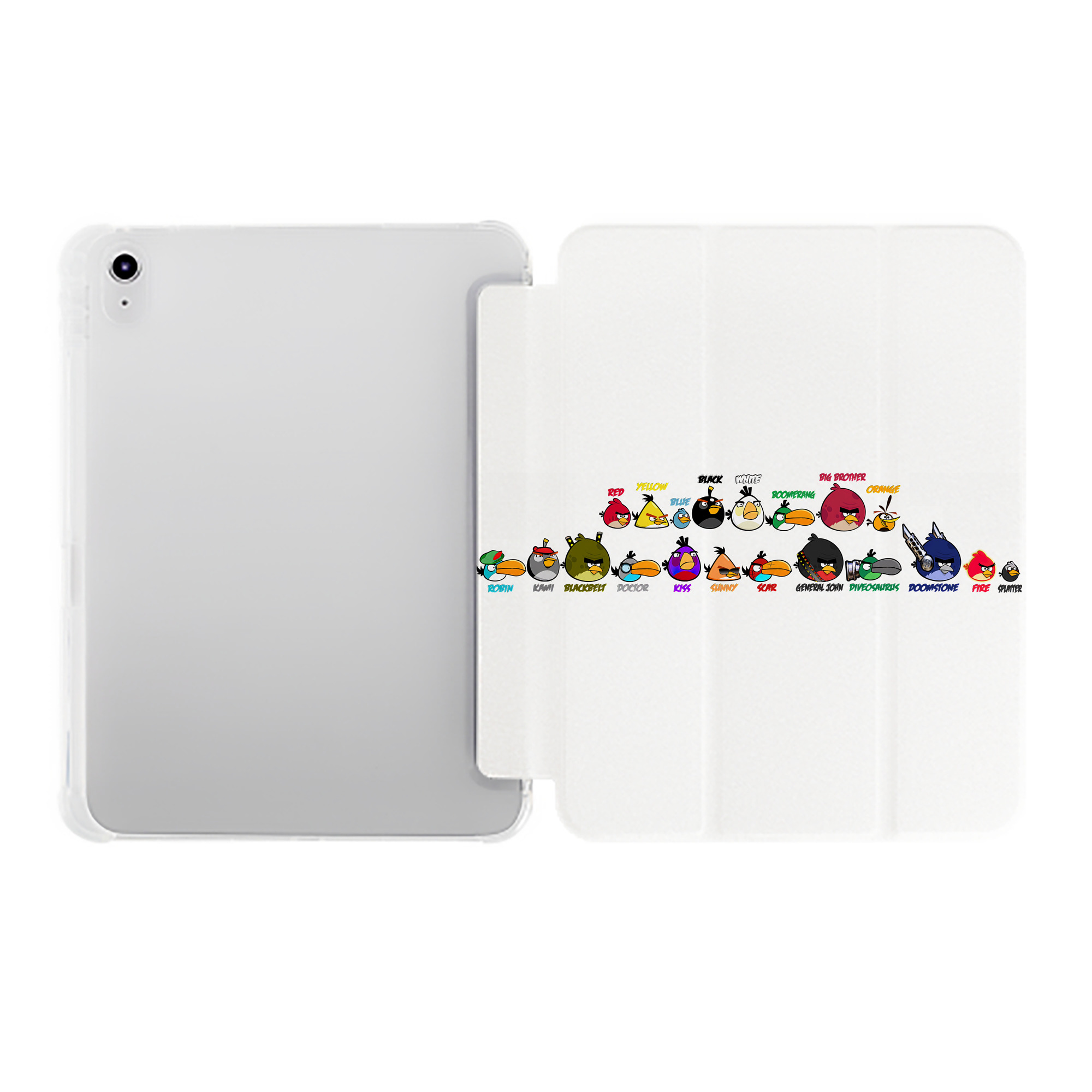 （画像用） Angry Birds アングリーバード IPad ケース ペン収納付き 三つ折りスタンド PUレザー×シリコン 対応機種9.5/10.5/10.9インチ